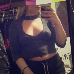 Forever21 crop top with a v neck cut out